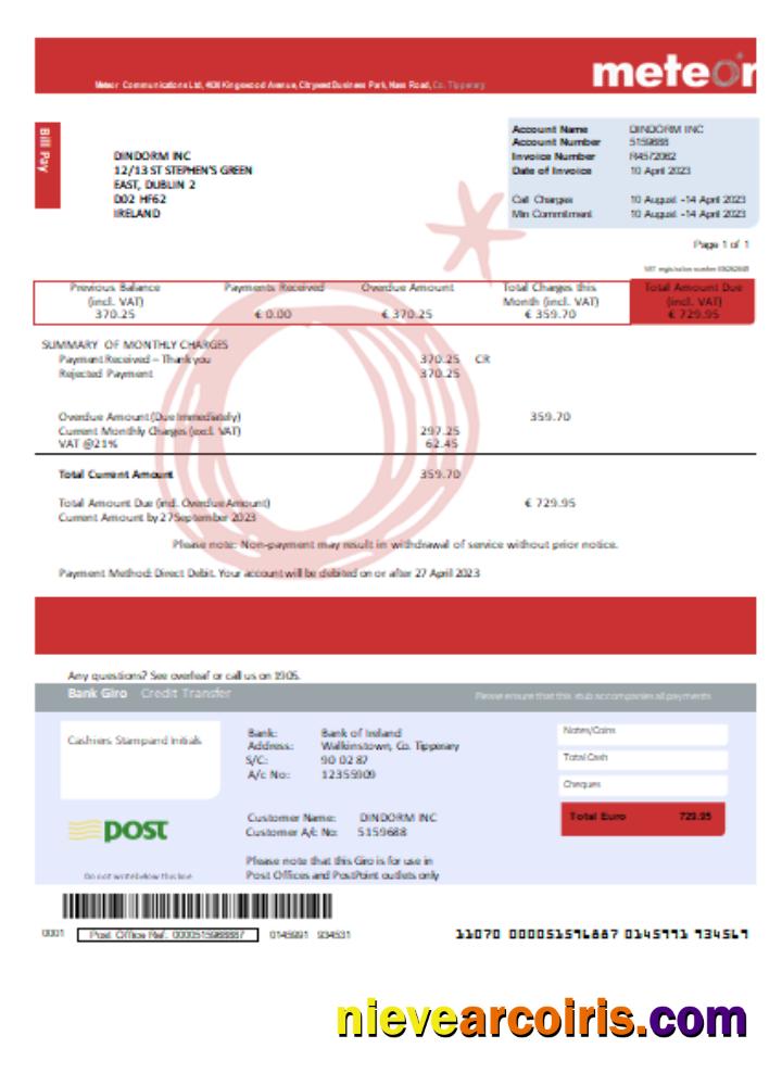 Meteor utility business bill